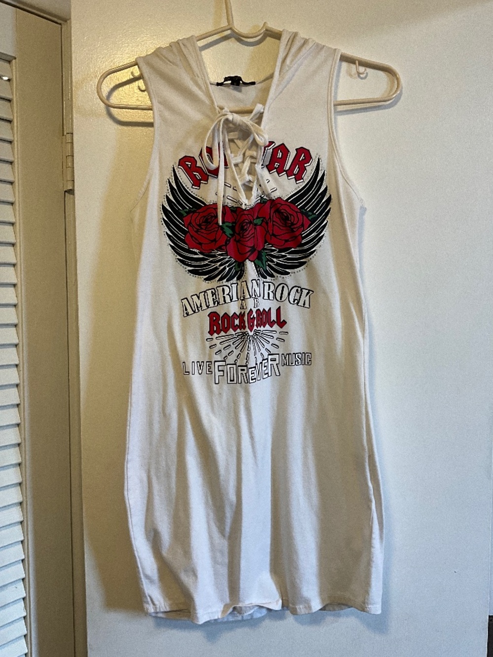Sleeveless Hooded Mini Dress Rock & Roll Design